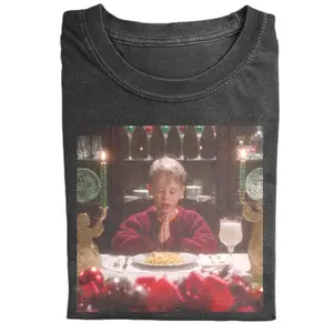 Christmas Dinner Scene Home Alone Shirt, Cozy Holiday Movie Tee, Kevin Prayer Scene T-Shirt, Gift for Movie Lovers, 90s Christmas Shirt