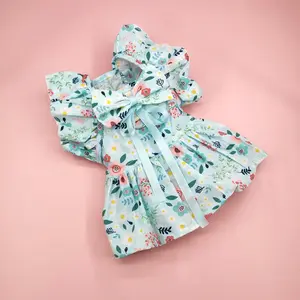 Cute Fashion Print Pet Dress with Bow, Plaid Pet Costume, Elastic Mesh Princess Dress, Puppy Cat, Complete Set, Outfits