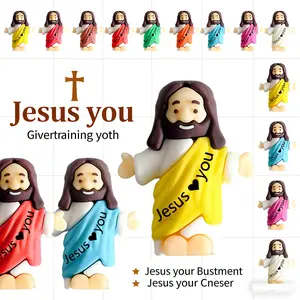 Little Jesus Figures, Mini Jesus Figurines in Bulk, Multicolor Tiny Jesus Figures, Miniature Figurines to Hide and Seek Religious Gifts for Easter Egg Stuffers