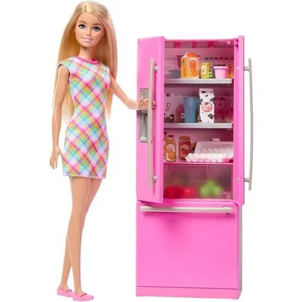Barbie Kitchen Doll, Fridge & Accessories Set  [COLLECTIBLES]