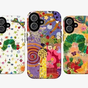 Whimsical Caterpillar Phone Case|Colorful Collage Bug & Fruit Pattern Cover For iPhone 17 Pro Max 16 15 14 13 12 11 for Samsung S21 S22 S23 S24 S25 Phone Case|Tough Phone Case|gift for him for her|Best Gift