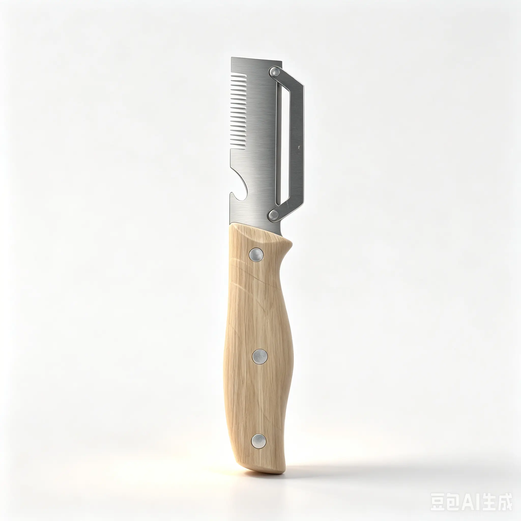 21cm Extended Long Handle Vegetable Peeler, 9cm Sharp Stainless Steel Blade, Multi-Function Fruit Peeler with Wooden Handle, Kitchen Gadget for Potatoes, Apples & Veggies