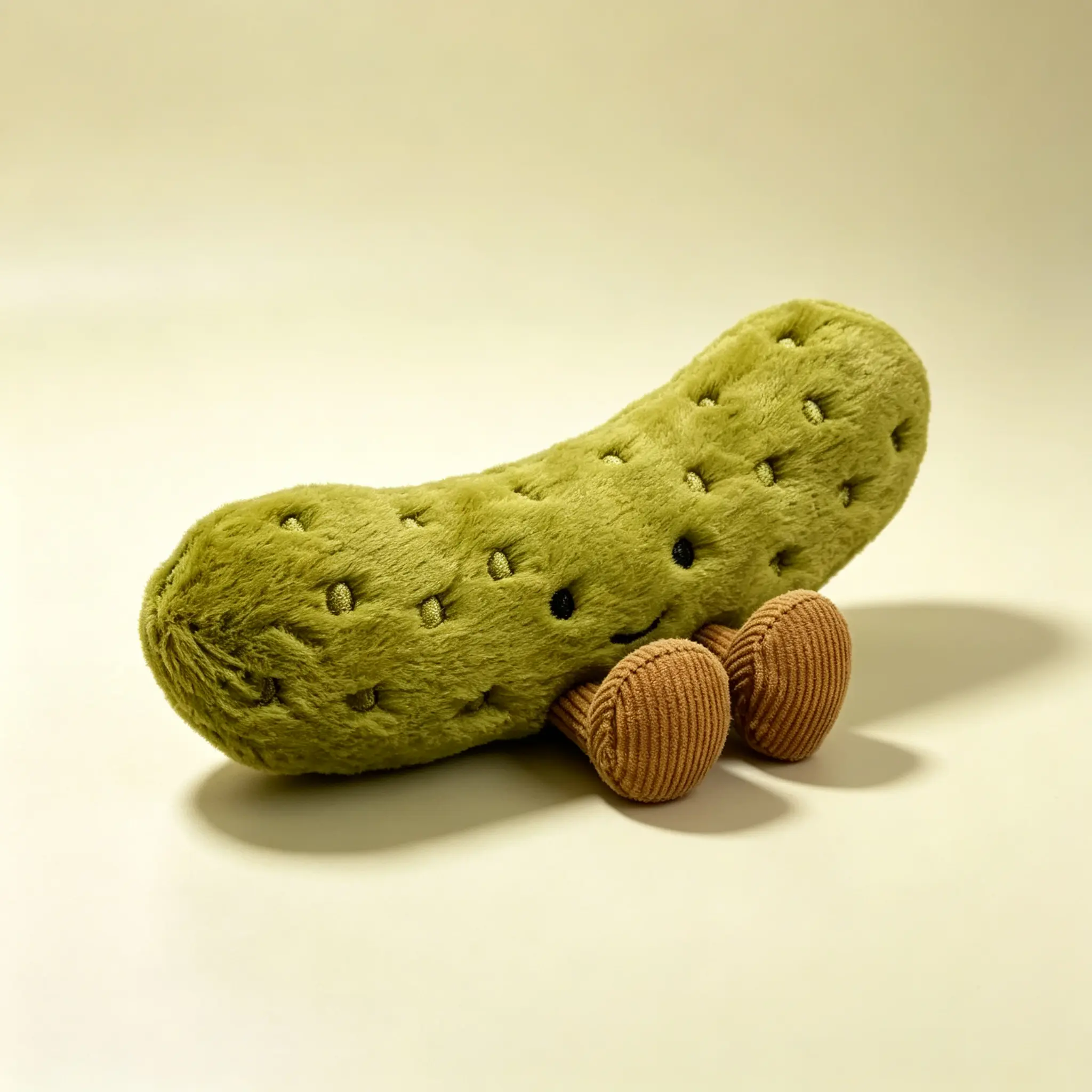 26cm Cute Pickle Soft Cotton Plush Doll, Adorable Vegetable Stuffed Companion with Sweet Face & Mini Feet, Universal Fluffy Plush Toy Gift for Kids Adults All Ages