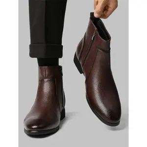 Men's Business Fashion Zipper Design Closed Boots, Simple Casual Pointed Toe Boots for Work Office, Male All-match Shoes for Daily Wear