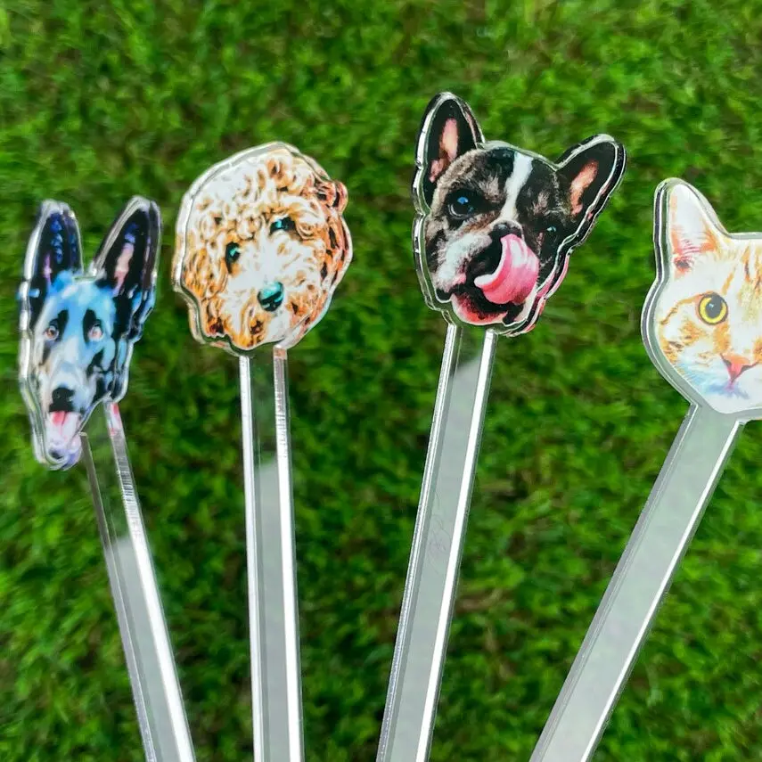 Dog Face Drink Stirring Sticks: Custom Stir Sticks