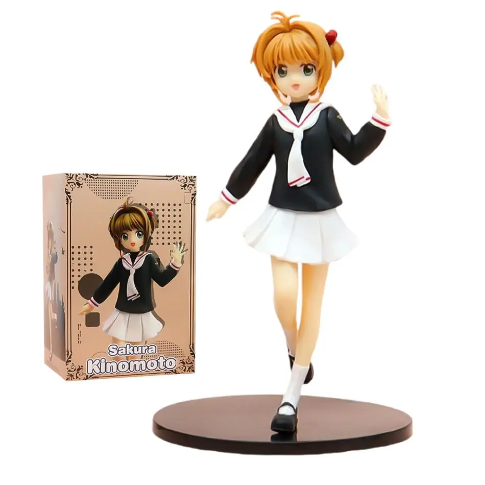 16cm Anime Card Captor Sakura Figure Haruno Sakura Tomoyo Daidoji Action PVC Model Collect Decorations Toy Gift In Stock