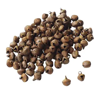 100 Pieces Country Primitive Craft Mini Jingle Bells, Christmas Bells, for Crafting WreathCraft Bells, Holiday Home and Christmas DecorationBells (Rusty 0.39 inch)……