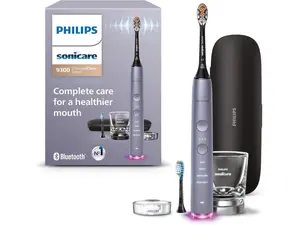 Philips Sonicare DiamondClean Smart 9300 Electric Toothbrush, Sonic Toothbrush with App, Pressure Sensor, Brush Head Detection, 4 Brushing Modes and 3 Intensity Levels, Grey, Model HX9903/45