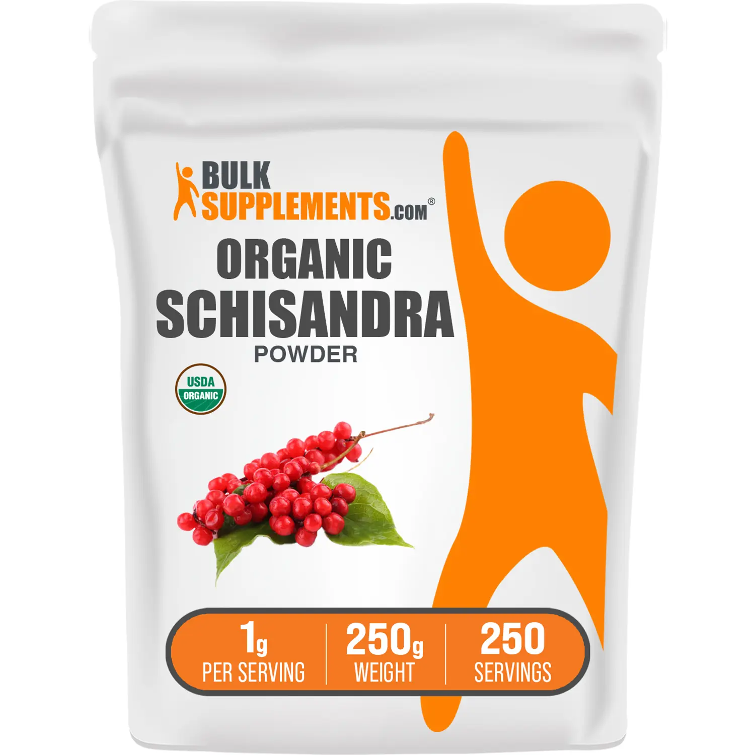 BulkSupplements Organic Schisandra Powder Herbal Supplement - 250g (8.8 oz) Container, 1g per Serving, Liver & Cognitive Support, Antioxidant Support, Gluten Free, Dairy Free, Dietary Supplement