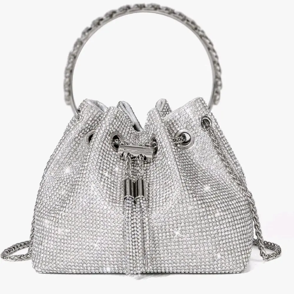 Sweetovo Bling Crystal Rhinestone Clutch Purse, Sparkly Evening Handbag