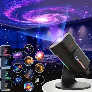 VanSmaGo Starry Sky Projection Lamp Of The Planetarium 4K HD Adjustable Focus 360° Rotating Bracket 10 Themed Star Discs Timing Night Light Creative Gift For Gifting