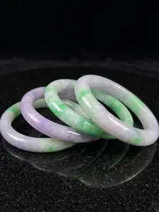 Lavender & Emerald Grade A Natural Certified Jade Bracelet