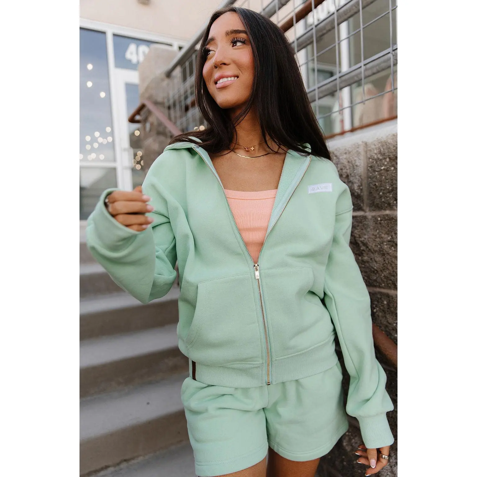 Comfort Zone FullZip - Mint | Womenswear Loungewear Fleece Lined Hoodie | Zipper Hoodie | Matching | Comfort Casual | Sweatshirts | Plus Size