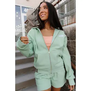 Comfort Zone FullZip - Mint | Womenswear Loungewear Fleece Lined Hoodie | Zipper Hoodie | Matching | Comfort Casual | Sweatshirts | Plus Size