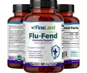FineLand FLU-FEND Support Immunity, With Liposomal Vitamin C, Zinc, Propolis & Freeze Dried Eldelberry Healthcare Dietary