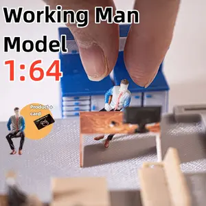 1:64 Scale Mini Office Boss Figurine, Business Executive People Model, Suitable for Micro Landscape Scene Building, Sand Table Layout & Macro Photography, Collectible Figurines