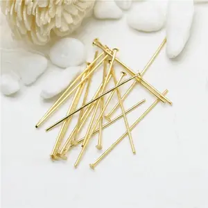 200pcs/Pack 15/ 20/ 30/ 35 /40/ 50mm Flat Head Pins Golden Silvery Headpins for DIY Jewelry Findings Making Supplies