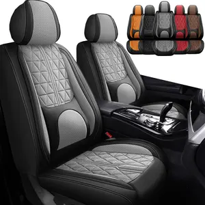 Front and Back Seat Covers for Ford F150, Waterproof Leather Car Seat Covers Full Set, Automotive Vehicle Cushion Cover Fit for 2009 to 2025 Ford F150 F250 F350 F450