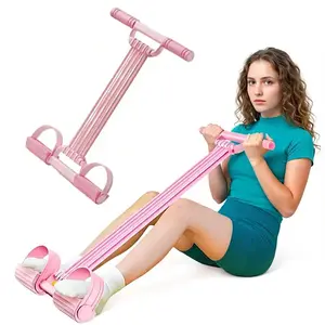 Pink Resistance Bands Adjustable Bands for Strength Training Fitness Gear detachable and adjustable pedal resistance device Multifunction Pedal Resistance Band, Elastic Pull Rope Fitness, Full-Body Workout at Home Gym, Exercise Sit-up, Yoga