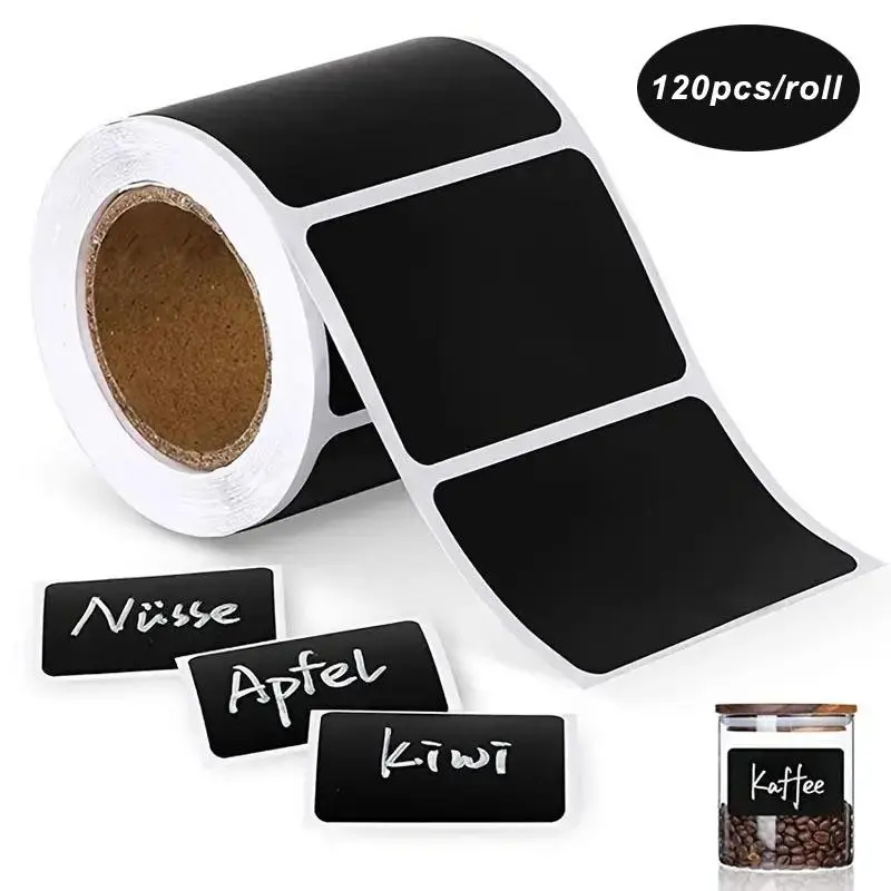 120pcs/roll Removable Writable Blank Self Adhesive Sticker, Waterproof Label Sticker, Sticky Labels, Personalized Labels for Spice Jar, Pantry Labels, Labels for Kitchen, Home Storage Supplies