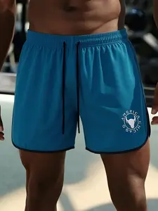Summer Fashion Shorts, Elastic Waist Drawstring, Stylish Print Design, Men's Casual Sportswear, Daily Home Fitness Outdoor Running