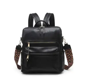 Barcelona Multi Wear Backpack Vegan Leather with Zipper Closure