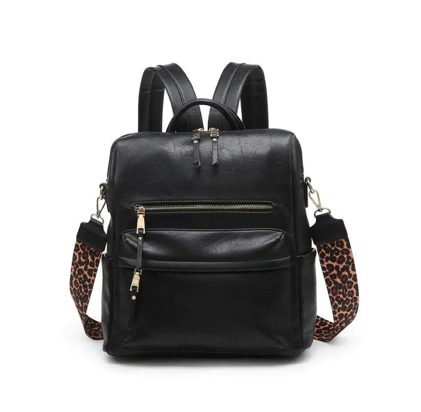 Barcelona Multi Wear Backpack Vegan Leather with Zipper Closure