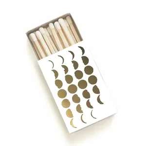 Lunar Chart Moon Phase Matchbox (White/Gold)