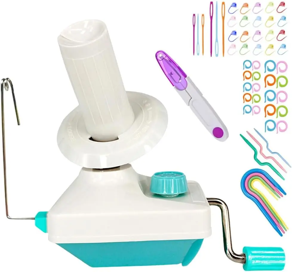 Yarn Ball Winder, Convenient Yarn Winder for Yarn,Yarn Swift and Ball Winder Combo with Easy Installation for Yarn Storage + 53 count Stitch Knitting  + 1 count