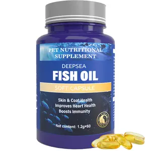 60 capsules per bottle, amazing omega 3 fish oil, suitable for dogs and cats-promotes skin health in dogs and cats, helps to solve dry skin and hot spot poblems, rich in EPA and DHA fatty acids, supports the skin and nutrition of dogs and cats, improves-5