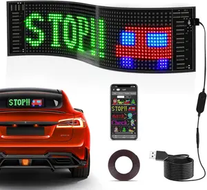 LED Sign for Car, Home, Store Flexible Store Sign Custom Text, Patterns, and Animations, Programmable LED Display car window diy night