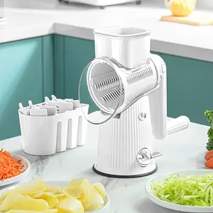 5 in 1 Cheese Grater, Heavy Duty Suction Base, Ergonomic Handle, Multi-Use Vegetables Nuts Shredder, kitchen gadgets, Easy Clean Kitchen  Utensils Gift Round Set Slicer