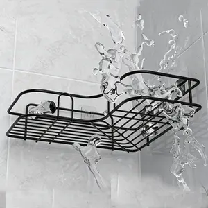 Shower storage rack, no drilling required, adhesive, rust-proof, sturdy and durable, suitable for smooth walls, built-in load-bearing shower storage rack, bathroom storage rack, glass and tile.