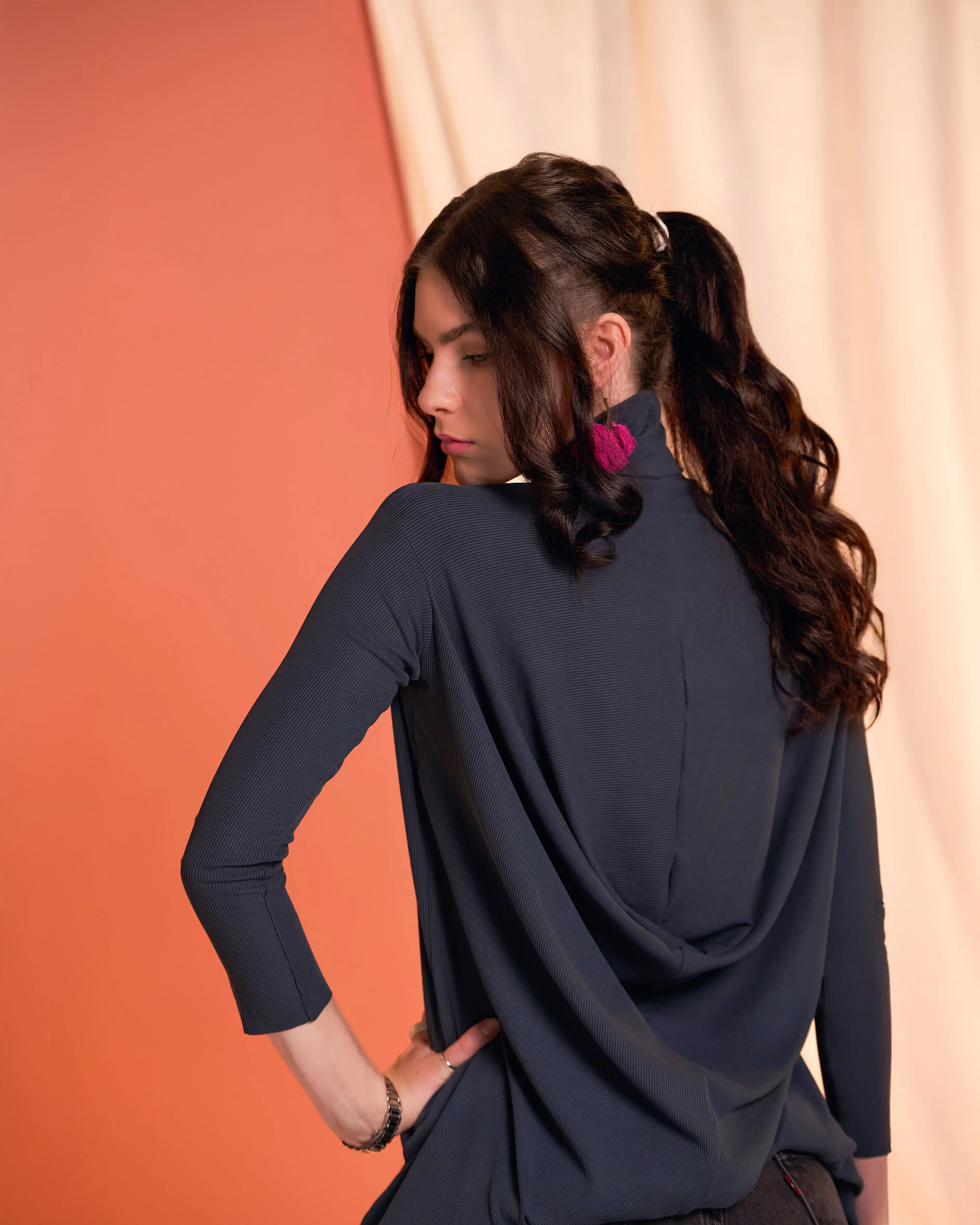 Flow Tunic - Modest Women's Tunic for Workouts & Daily Wear - Fluid Silhouette for Full Coverage Comfort - Available in Charcoal, Black, & Mink - Made in the USA