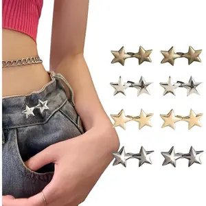 Pant  Tightener, 8 Sets Adjustable Pentacle Button for Jeans,  Removable Jean Buttons for Loose Jeans, No Sewing Required Pant Clips for  Tightener, Button Pins for Pants
