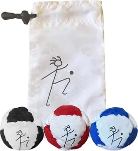 3PCS Portable Sand Filled Footbag Set - 2026 Upgraded Soft Plush Juggling Balls, Durable Fleece Sports Sack for Indoor & Outdoor Play, Party Favors, and Coordination Training