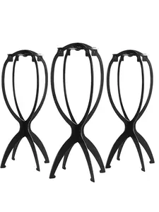 3-Piece Wigs Stand Set, Foldable Display & Drying Rack, Lightweight Space-Saving, Ideal for Wig Storage, Perfect for Hair Accessories, Wig Tripod Set