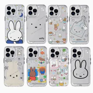 Cute M-Miffy Transparent Phone Case, Fall Birthday And Holiday Gifts Case Cover for iPhone X, 11, 12, 13, 14, 15 & more – SS Galaxy S21 to S25 Ultra, Plus with Suction