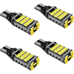 4 PCS LED Reverse Lights, T15 4014 45SMD Back Up Light Turn Signal Bulb, 6500K Super Bright Stop Light Bulbs Brake Lights for Cars Trucks RVs, Universal Car Accessories (White)