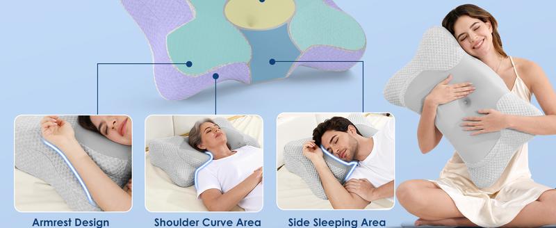 【JIAAO】Adjustable Cervical Pillow Cozy Sleeping for Neck Pain Relief, ergonomic pillow Memory Foam Neck Pillow pillow