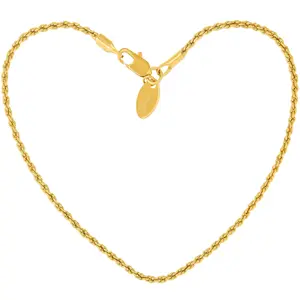 LIFETIME JEWELRY 1mm Rope Chain Bracelet for Women Men Teen 24k Real Gold Plated (Gold, 6.5 inches)