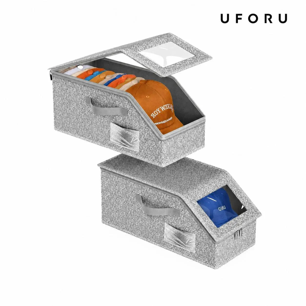UFORU Stackable Hat Storage Boxes for Baseball Caps, Holds Up to 24 Hats, Durable Cardboard Box for Men, Classic Style, Wardrobe Organizer dealsforyou#SummerWins