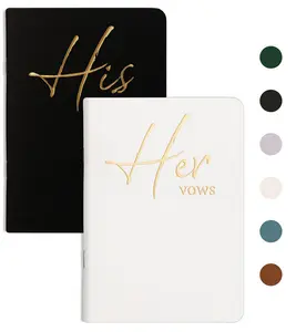 Vow Books His and Hers, Wedding Vow Books with Gold Foil Lettering, Perfect Wedding Ceremony Essential for Wedding Stuff, Beautiful Wedding Gift for Keepsake - White and Black