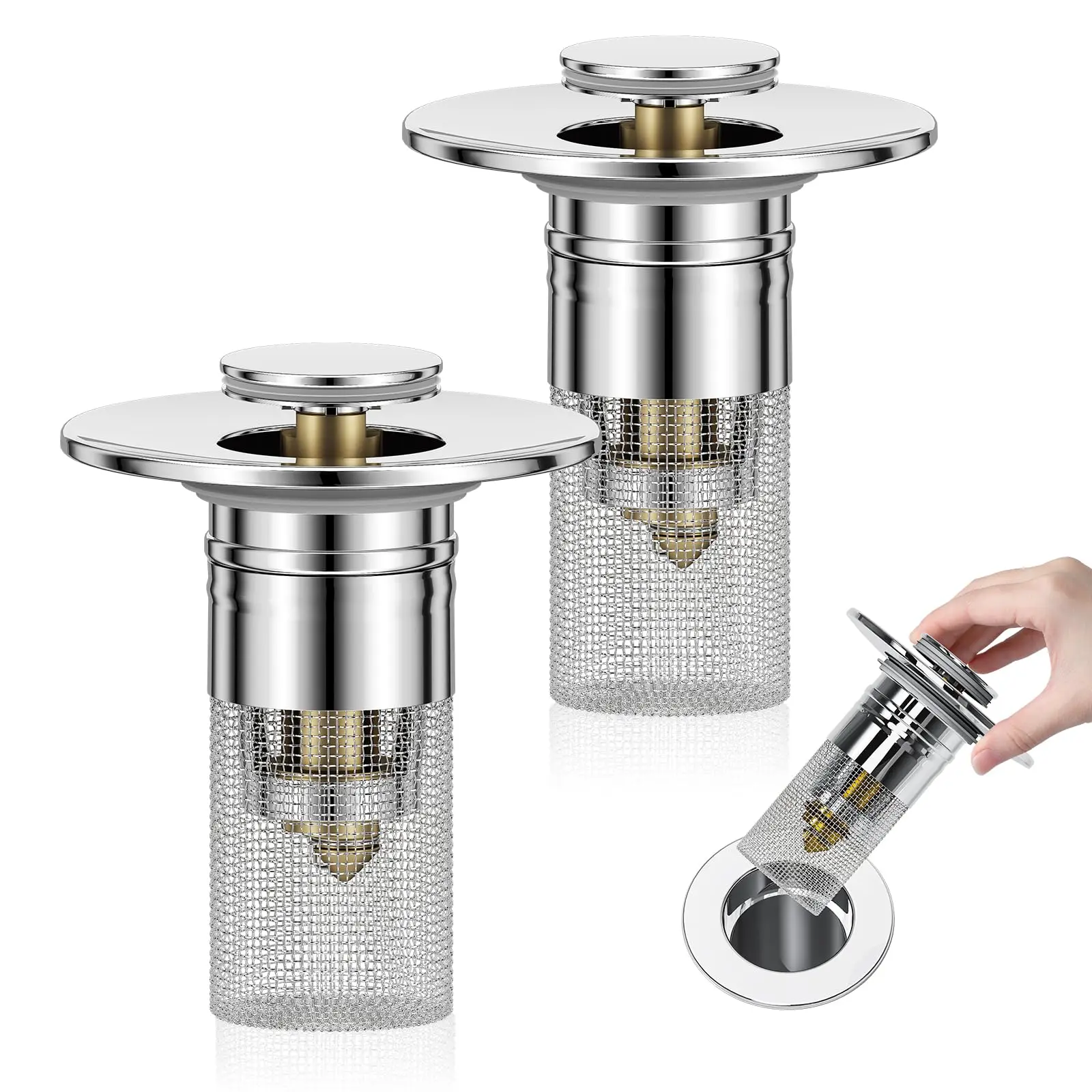 ⭐BESTSELLER⭐ US Standard Sink Stopper - Heavy-Duty Stainless Steel Filter | Prevents Clogs in Bathroom & Kitchen Drains