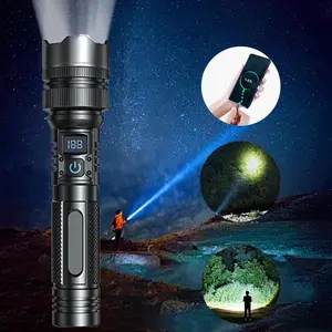 Qawtor 2-in-1 USB Rechargeable Flashlight with Phone Charging Function, Super Bright, Zoomable | Camping, Emergency Torch for Sports & Outdoor Use