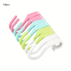 10pcs Multifunctional S-shaped Hook, Creative Hanger For Bathroom Wardrobe Cabinet, Household Hanging Storage Organizer