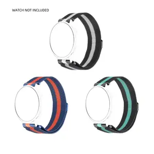 Stainless Steel Mesh Watch Band, Replacement Watch Band for Garmin Active 6 Garmin Vivoactive 6/Vivoactive 5/Vivoactive 3/Venu Sq 2/Venu Sq/Forerunner 165, Smart Watch Accessories, Wearable