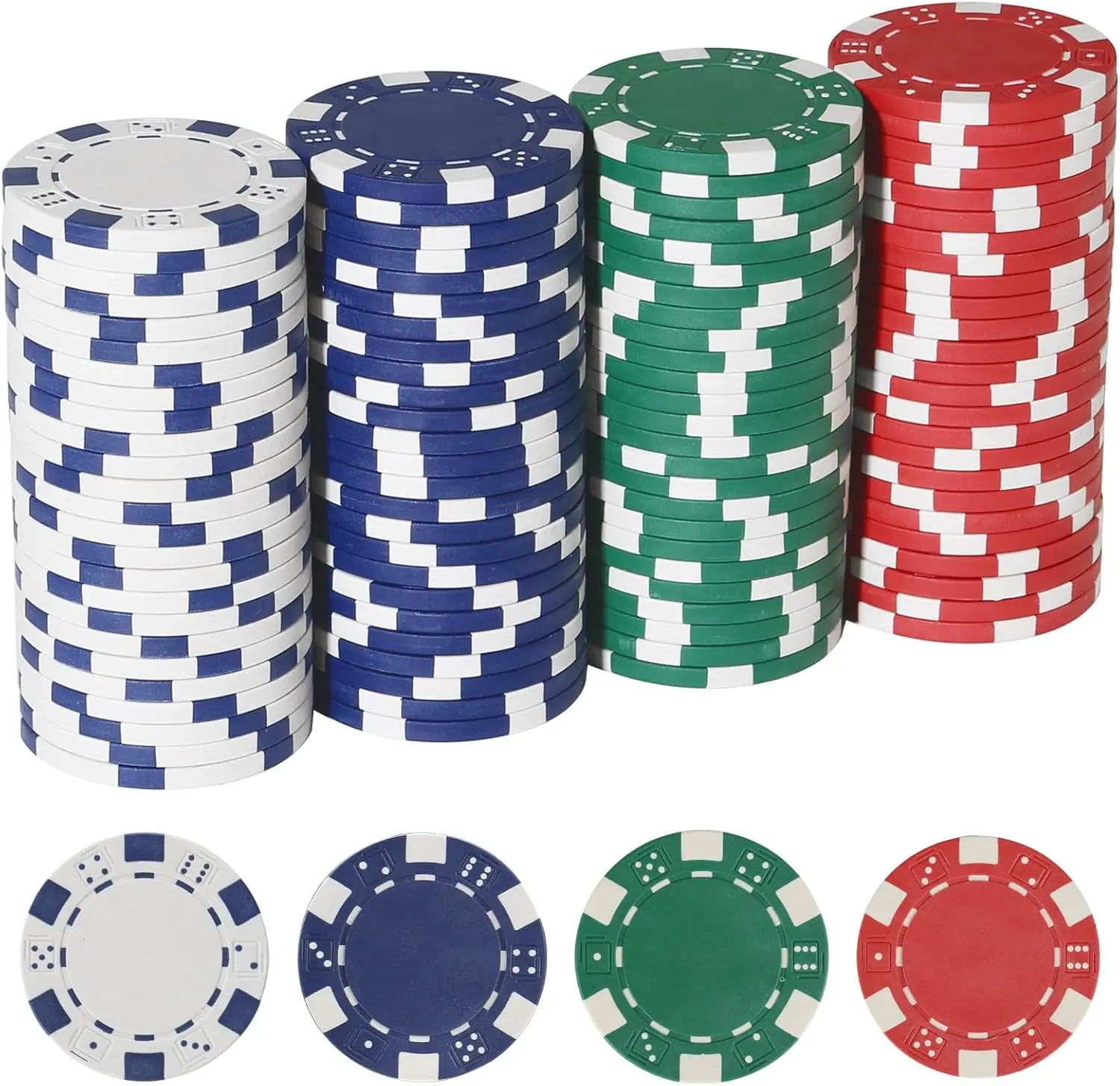 11.5 Gram 100pc Casino Poker Chips Set for Texas Hold'em, Blackjack, Card Board Gambling Casino Games