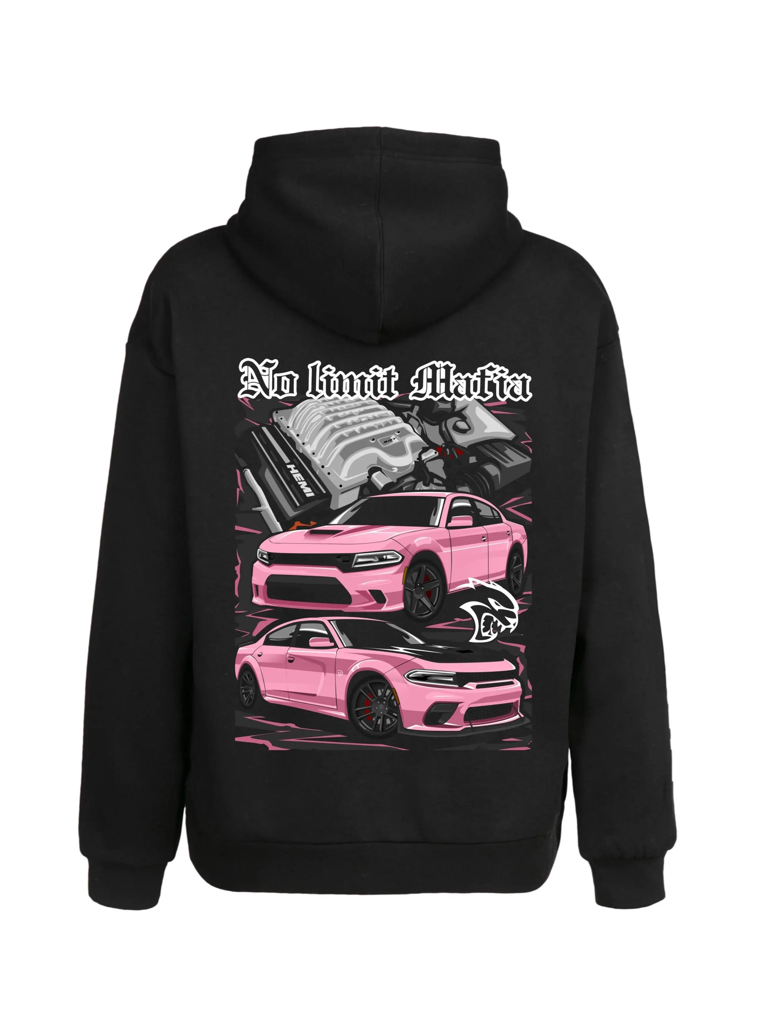 Dodge Charger SRT Hellcat Pink Car Graphic T-Shirt Sweatshirt Hoodie 2 Sided