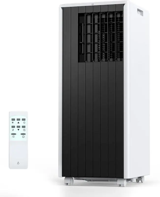 8000 BTU Portable Window Air Conditioner, Cools Up to 350 Sq. Ft., 3 Cooling Modes, Dehumidifier, Fan, Energy Efficient for Bedroom, Office, Living Room Black